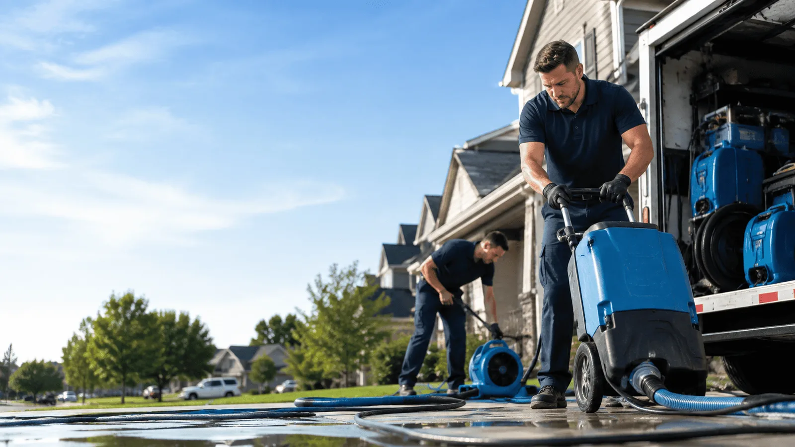 Dehumidification being performed in New Manchester, WV